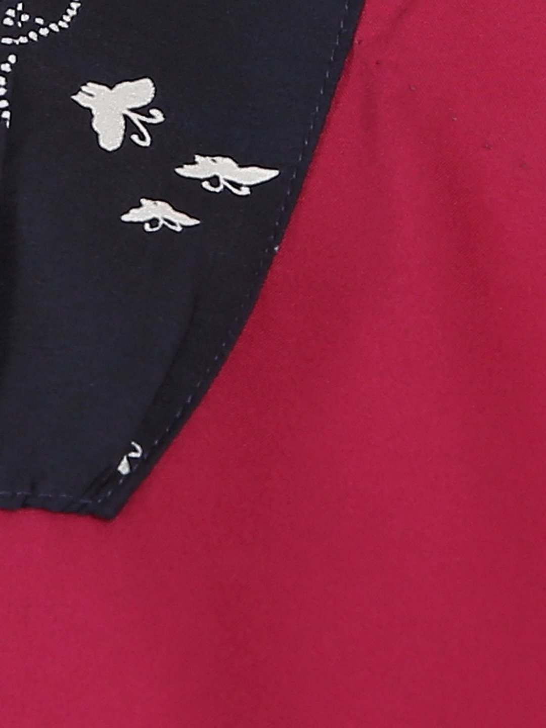 Red One Side Sleeve Crepe Kaftan Kurta | LASVINI - Redefining Indian Fashion with Elegance