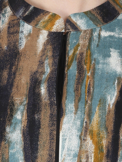 Multi Printed Full Sleeve Cotton Anarkali Kurta With Flared Sleeve | LASVINI - Redefining Indian Fashion with Elegance