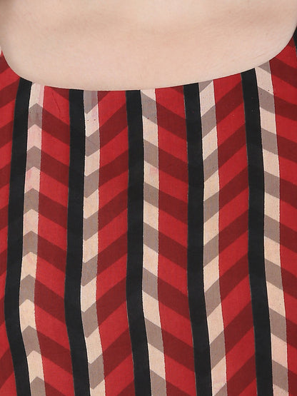 Navy Blue Printed Half Sleeve Cotton Floor Length Anarkali Kurta | LASVINI - Redefining Indian Fashion with Elegance