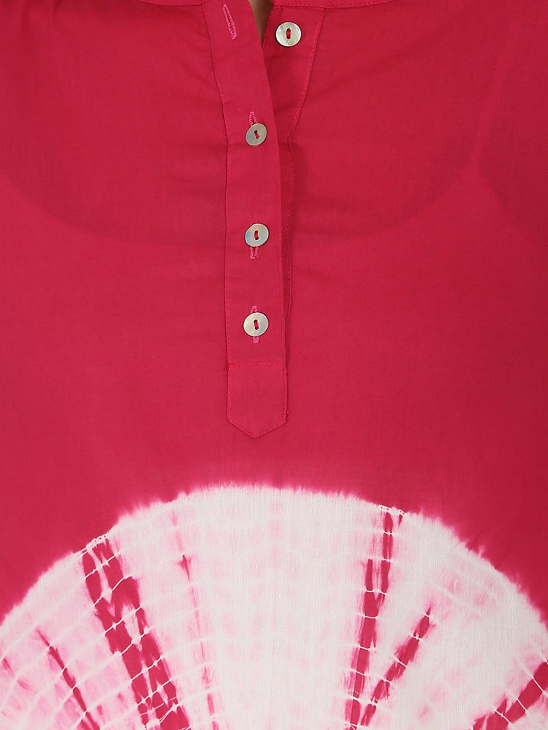 Maroon 3/4Th Sleeve Cotton Tye Dye Kurta | LASVINI - Redefining Indian Fashion with Elegance