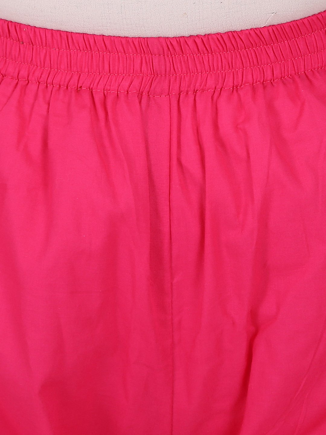 Off White Printed 3/4Th Sleeve Cotton Kurta With Pink Palazzo | LASVINI - Redefining Indian Fashion with Elegance