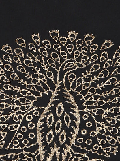 Black & Red Block Printed Sleeveless Cotton Double Layer Kurta | LASVINI - Redefining Indian Fashion with Elegance