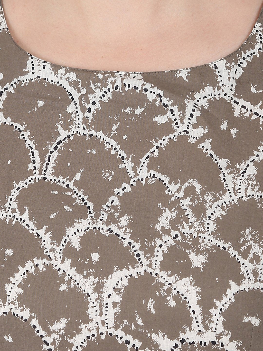 Grey Printed Half Sleeve Anarkali Kurta With Black Ankle Length Dhoti | LASVINI - Redefining Indian Fashion with Elegance