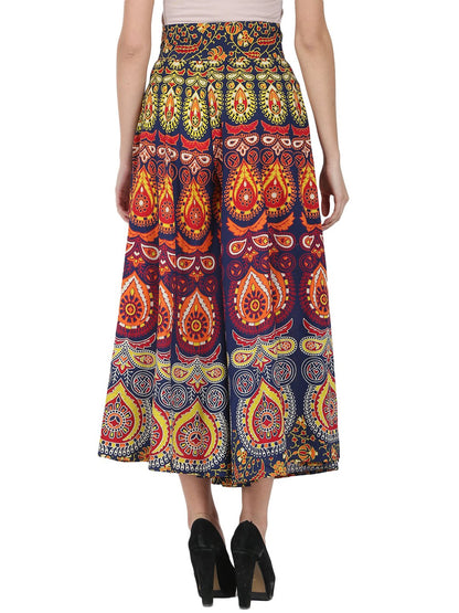 Multi Printed Ankle Length Cotton Flared Skirt | LASVINI - Redefining Indian Fashion with Elegance