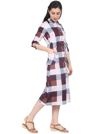 Women A-Line Multicolor Dress | LASVINI - Redefining Indian Fashion with Elegance