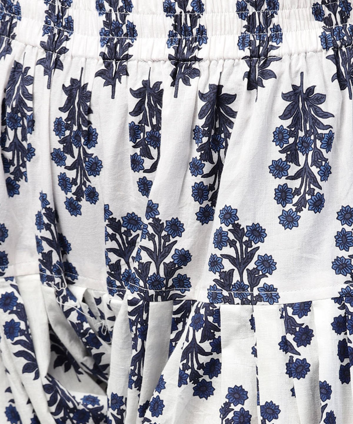 Blue Printed Ankle Length Cotton Salwar | LASVINI - Redefining Indian Fashion with Elegance