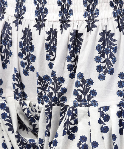 Blue Printed Ankle Length Cotton Salwar | LASVINI - Redefining Indian Fashion with Elegance