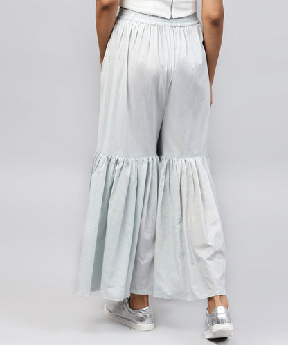 Grey Cotton Ankle Length Sharara | LASVINI - Redefining Indian Fashion with Elegance