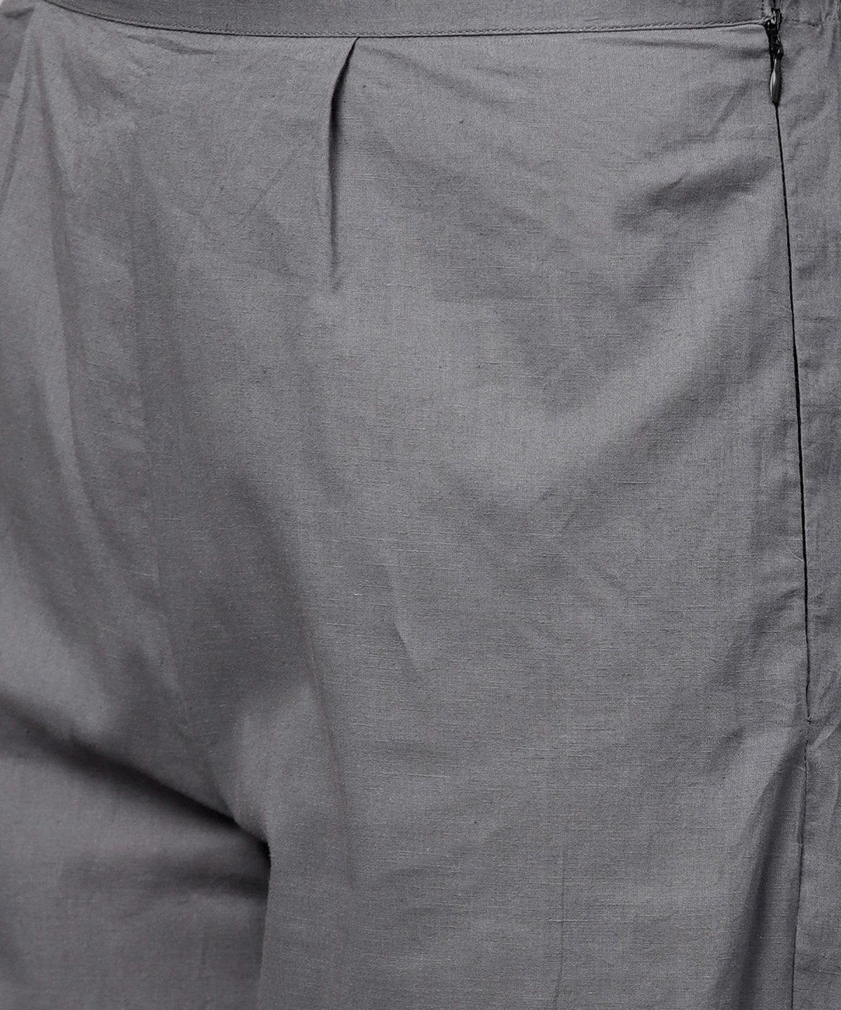 White Printed 3/4Th Sleeve A-Line Kurta With Grey Solid Dye Palazzo | LASVINI - Redefining Indian Fashion with Elegance