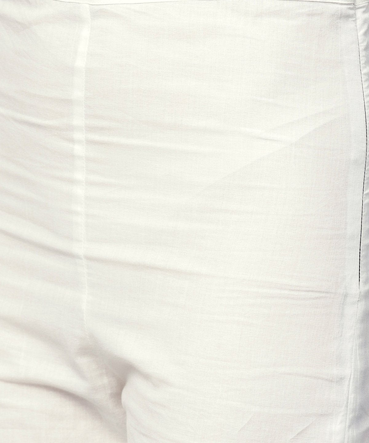 Green Printed 3/4Th Sleeve Assymetrical Kurta With White Palazzo | LASVINI - Redefining Indian Fashion with Elegance