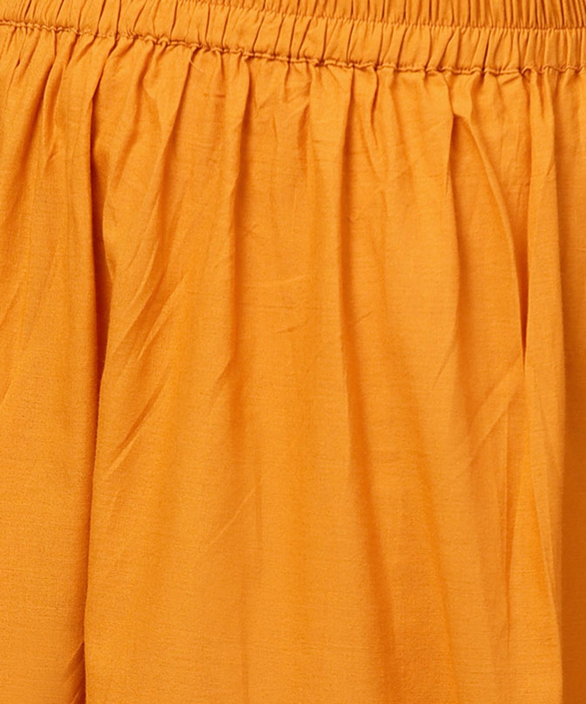 Yellow 3/4Th Sleeve Block Printed Kurta With Solid Palazzo | LASVINI - Redefining Indian Fashion with Elegance