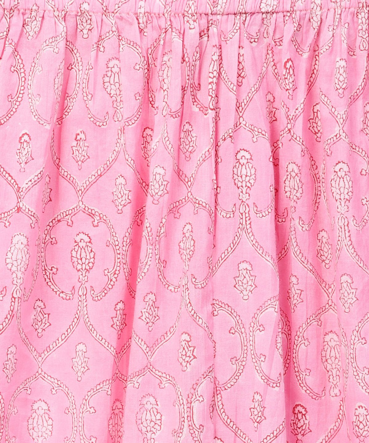 Pink Printed 3/4Th Sleeve Straight Kurta With Printed Palazzo Set | LASVINI - Redefining Indian Fashion with Elegance