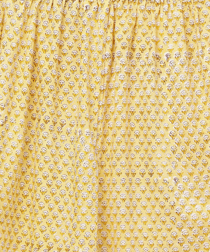 Yellow Printed 3/4Th Sleeve Straight Kurta With Printed Palazzo Set | LASVINI - Redefining Indian Fashion with Elegance