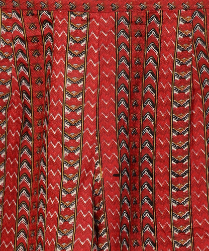 Maroon Printed Half Cold Shoulder Sleeve Low-High Kurta With Printed Palazzo Set | LASVINI - Redefining Indian Fashion with Elegance