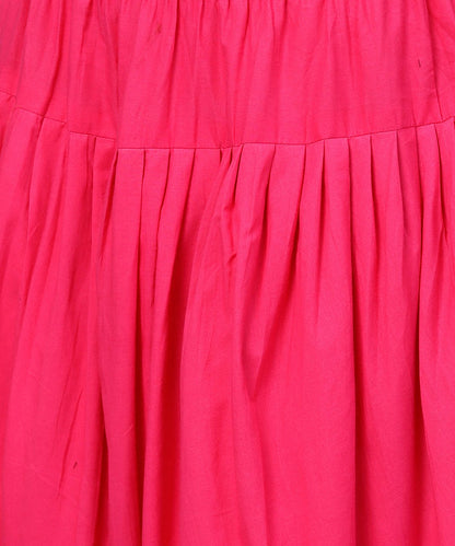 Solid Rani Pink Ankle Length Cotton Dhoti Pant | LASVINI - Redefining Indian Fashion with Elegance