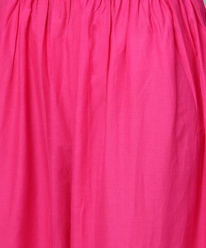 Floral Printed 3/4Th Sleeve Short Cotton Top With Solid Pink Palazzo | LASVINI - Redefining Indian Fashion with Elegance