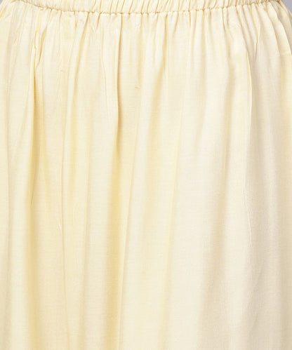 Red 3/4Th Sleeve Short Cotton Flared Sleeve Top With Beige Ankle Length Regular Fit Palazzo | LASVINI - Redefining Indian Fashion with Elegance