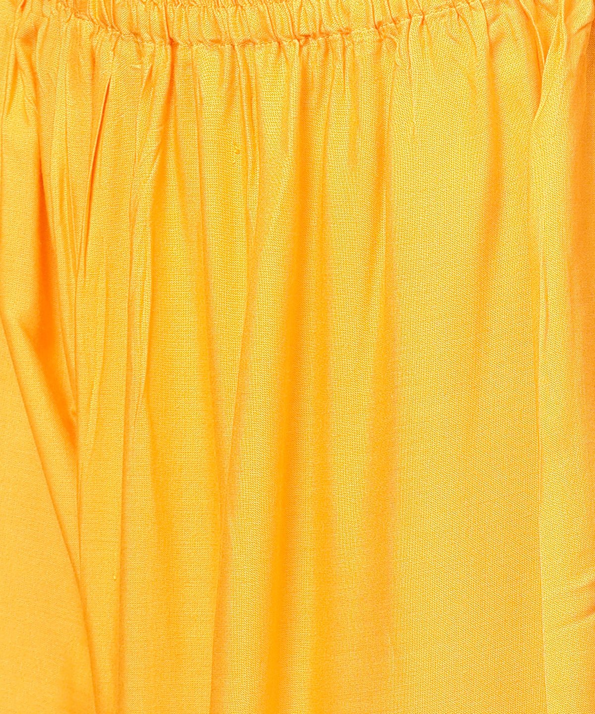 White Printed Half Sleeve Short Cotton Top With Yellow Regular Fit Palazzo | LASVINI - Redefining Indian Fashion with Elegance