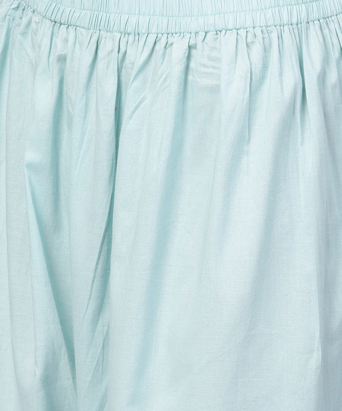 Green Hand Block Printed 3/4Th Sleeve Cottonkurta With Block Printed Palazzo Set | LASVINI - Redefining Indian Fashion with Elegance