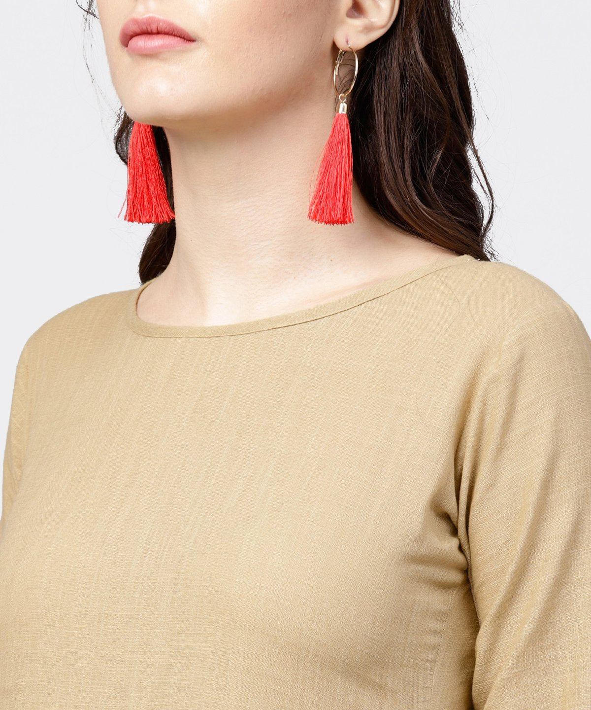 Mustard Yellow 3//4Th Sleeve Hand Block Printed Kurta With Hand Block Printed Palazzo Set | LASVINI - Redefining Indian Fashion with Elegance