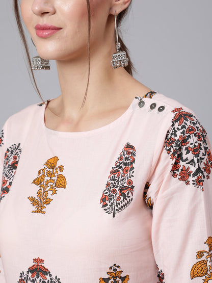 Women Multi Printed Tunic With Three Quarter Sleeves | LASVINI - Redefining Indian Fashion with Elegance
