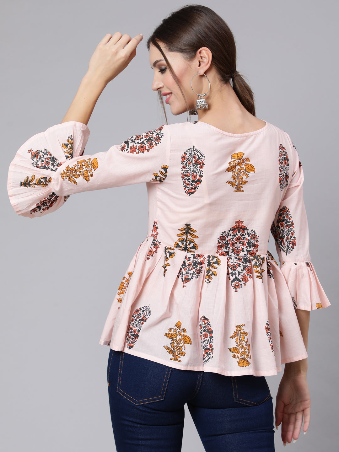 Women Multi Printed Tunic With Three Quarter Sleeves | LASVINI - Redefining Indian Fashion with Elegance