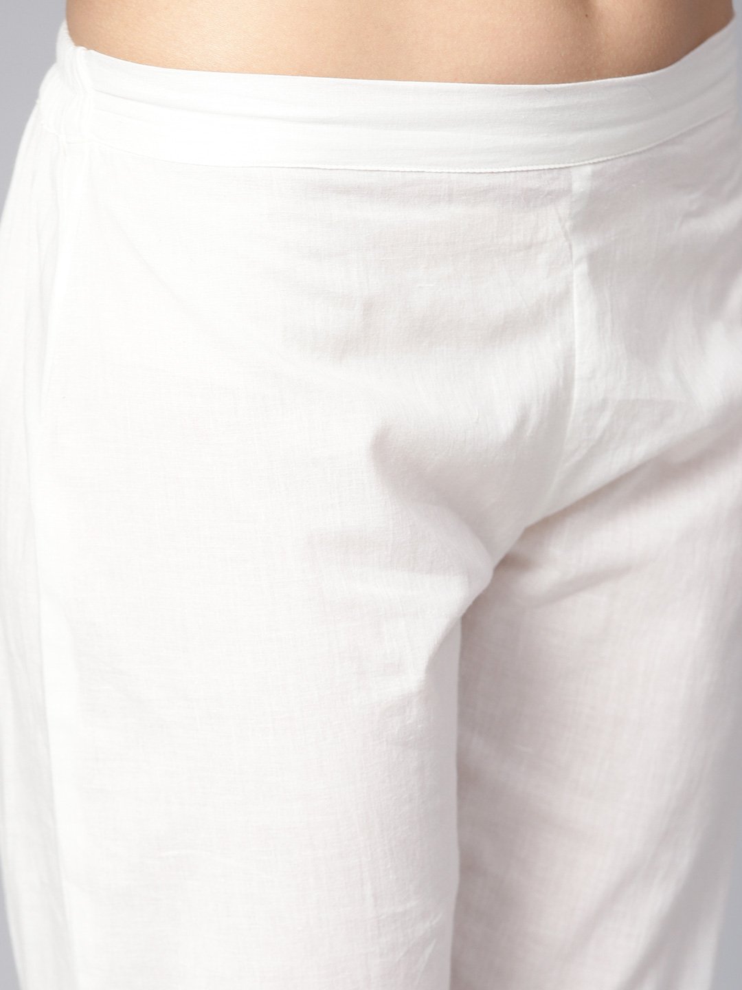 Pastel Green High-Low Kurta Set With White Palazzo | LASVINI - Redefining Indian Fashion with Elegance