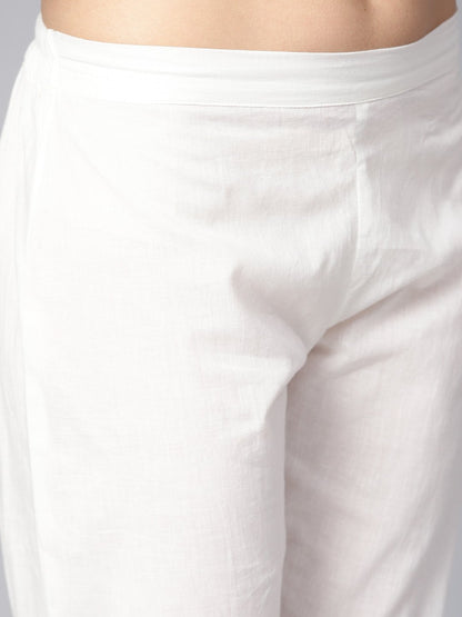 Pastel Green High-Low Kurta Set With White Palazzo | LASVINI - Redefining Indian Fashion with Elegance