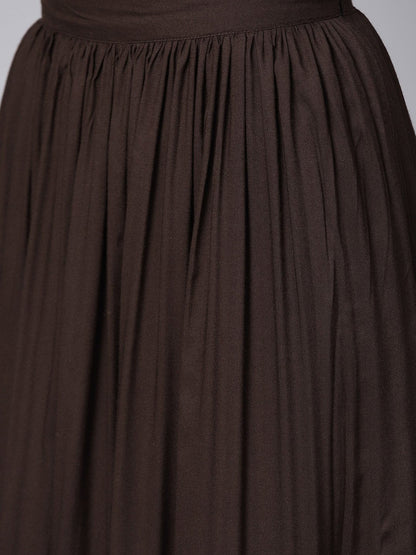 Black And Gold Printed Kurta Set With Ankle Length Skirt | LASVINI - Redefining Indian Fashion with Elegance