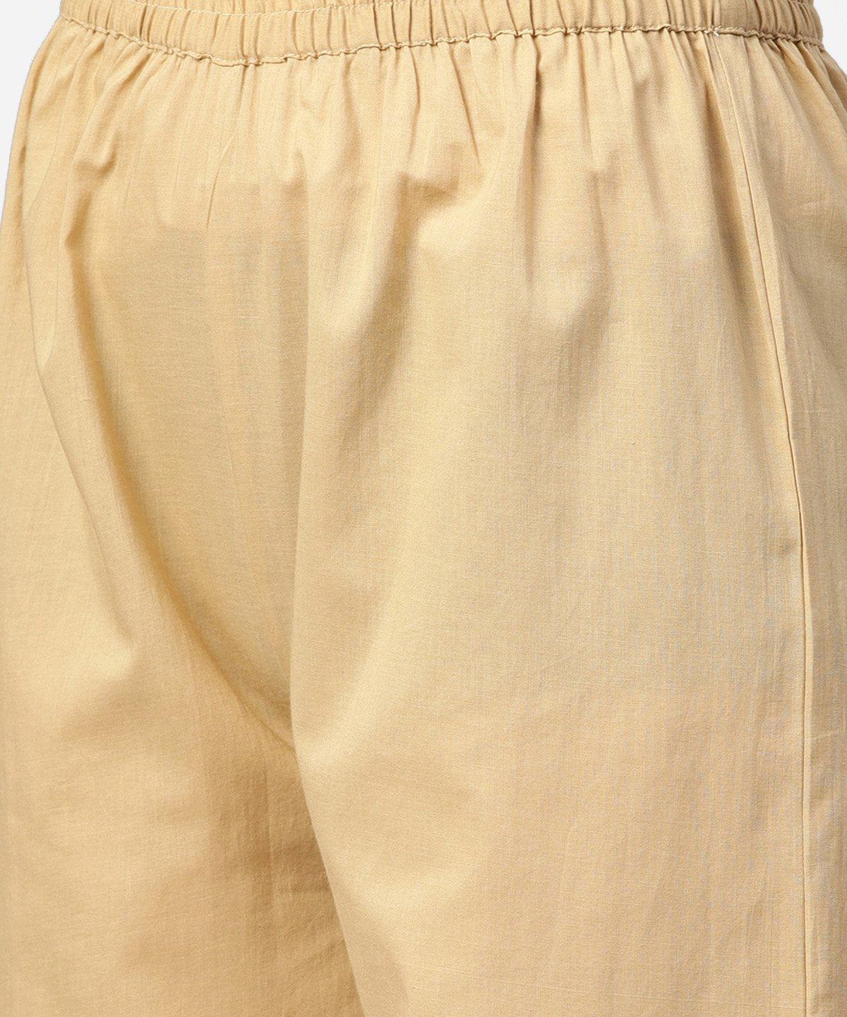 Red 3/4Th Sleeve Dot Printed Cotton Kurta With Beige Pallazo | LASVINI - Redefining Indian Fashion with Elegance