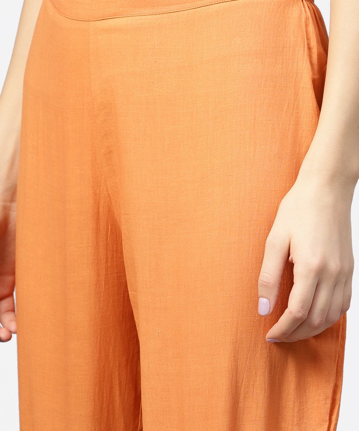 Off White Printed 3/4Th Sleeve Cotton Straight Kurta | LASVINI - Redefining Indian Fashion with Elegance