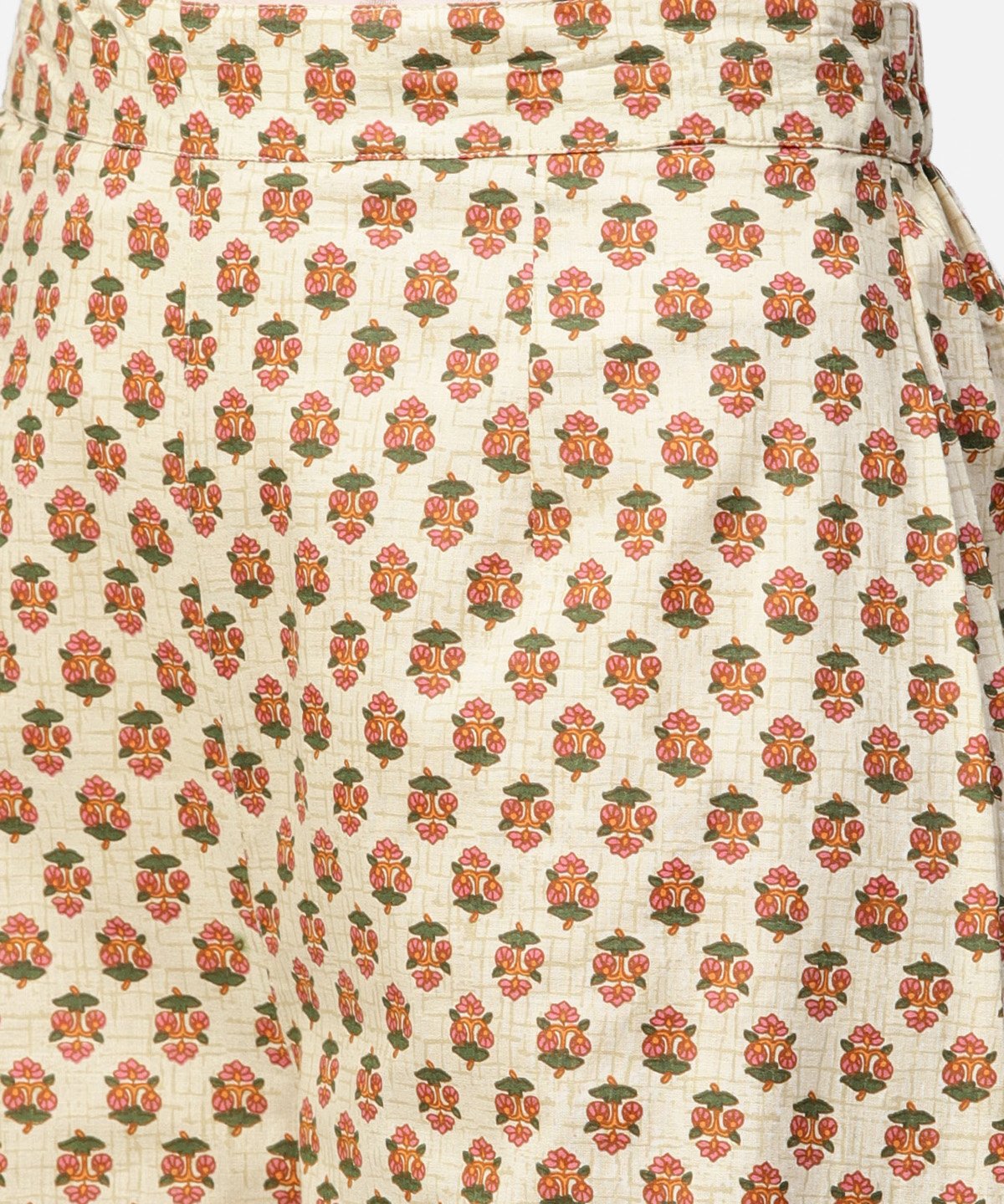 Solid Green 3/4Th Sleeve Side Gathering Cotton Kurta With Printed Pallazo | LASVINI - Redefining Indian Fashion with Elegance