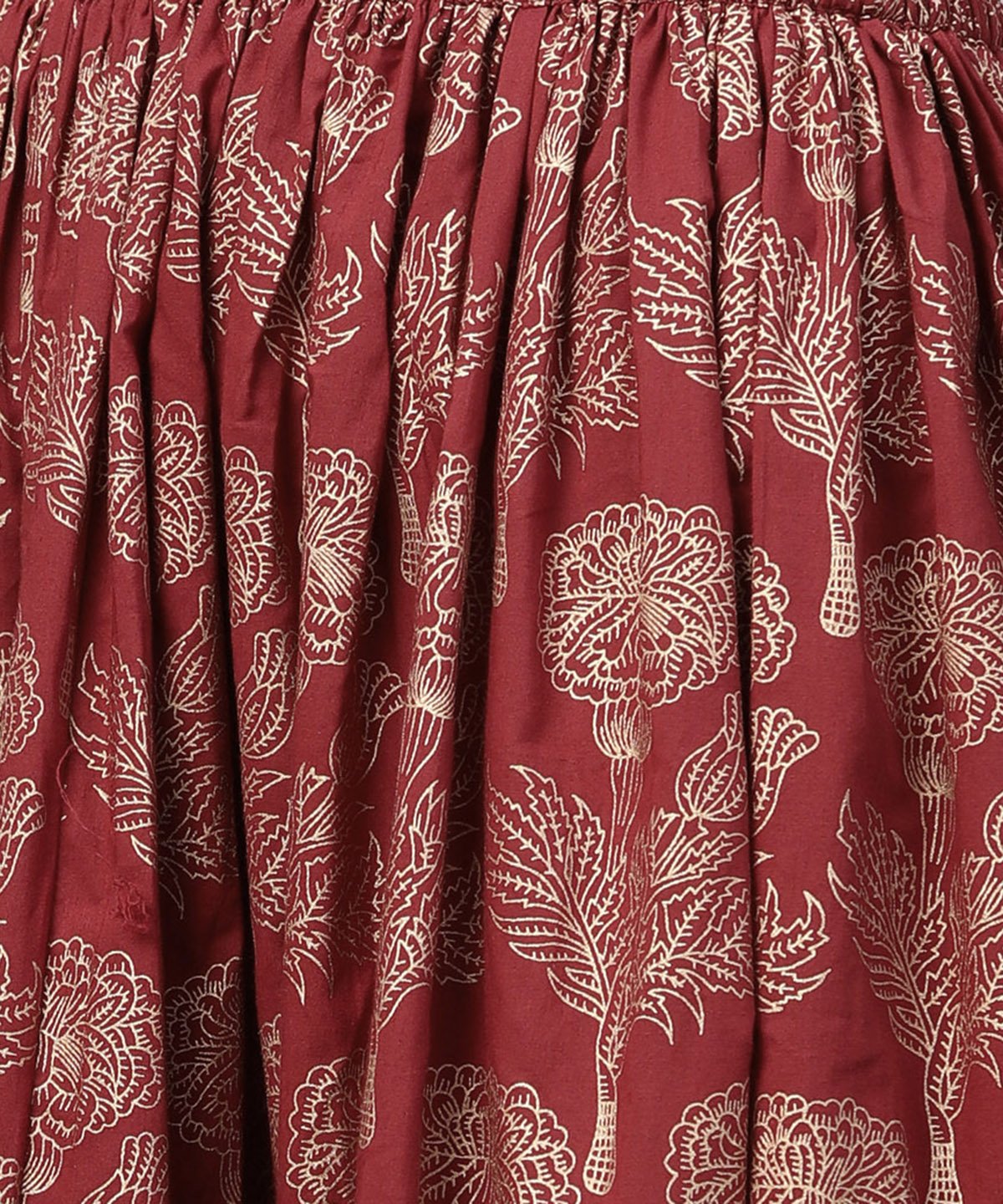 Black Printed 3/4Th Sleeve Cotton Kurta With Red Printed Flared Skirt | LASVINI - Redefining Indian Fashion with Elegance