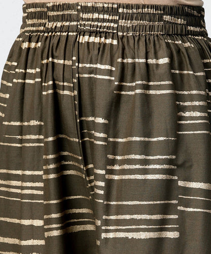 Dark Grey Printed 3/4Th Sleeve Cotton Printed A-Line Kurta With Printed Pallazo | LASVINI - Redefining Indian Fashion with Elegance