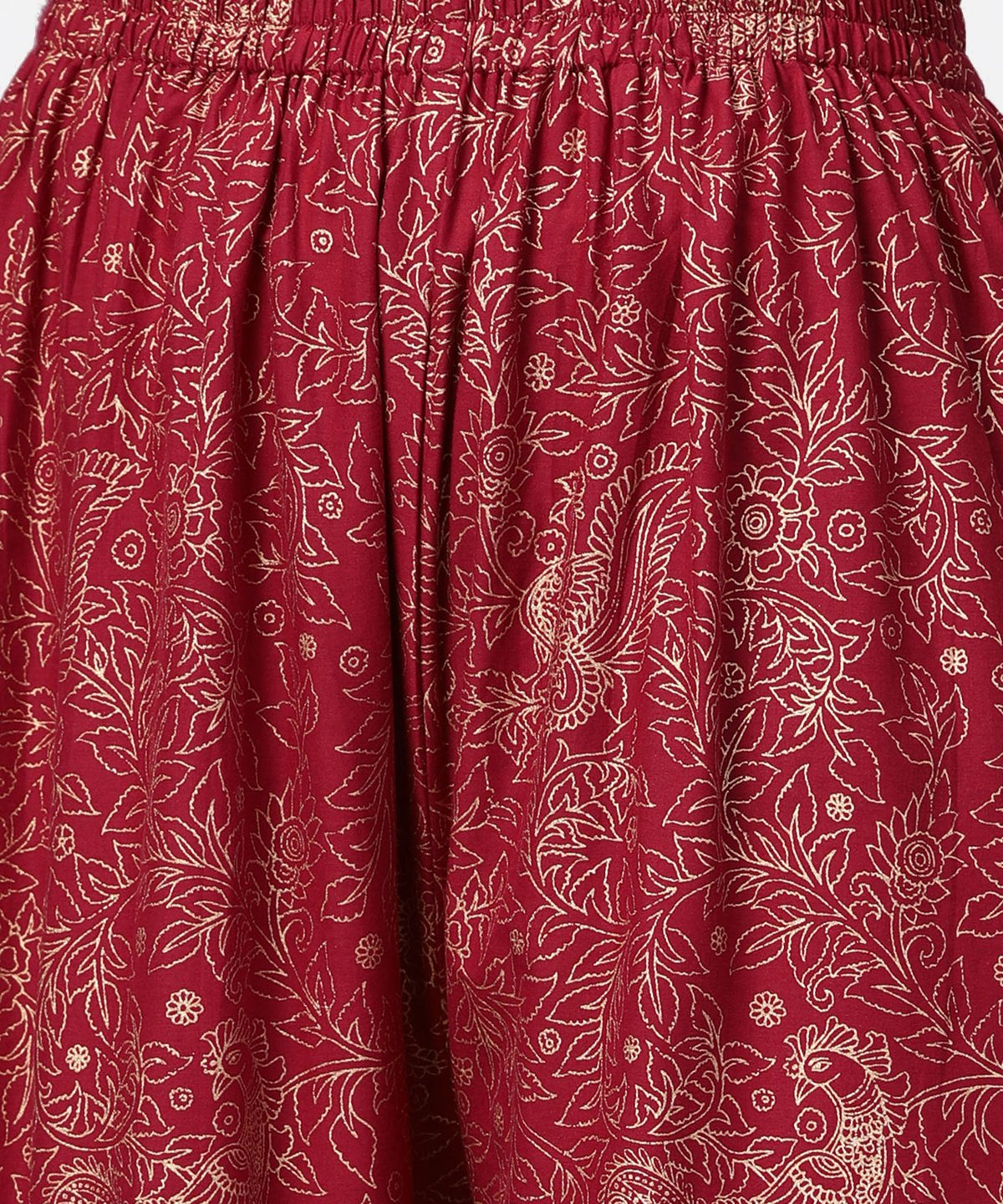 Red Printed Half Sleeve Cotton A-Line Kurta With Sharara | LASVINI - Redefining Indian Fashion with Elegance