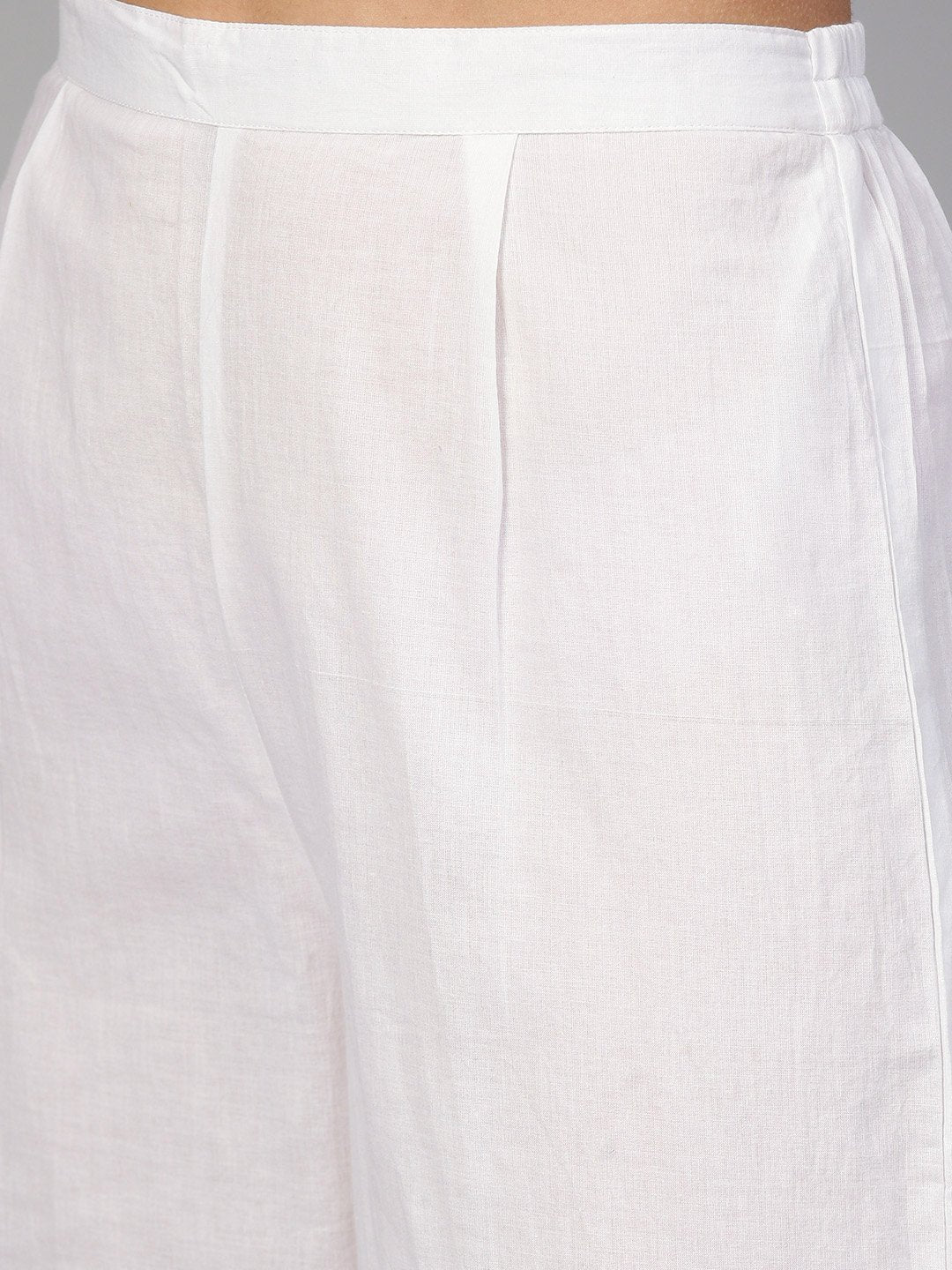 Leaf Printed Pink 3/4Th Sleeve Kurta Set With White Palazo | LASVINI - Redefining Indian Fashion with Elegance