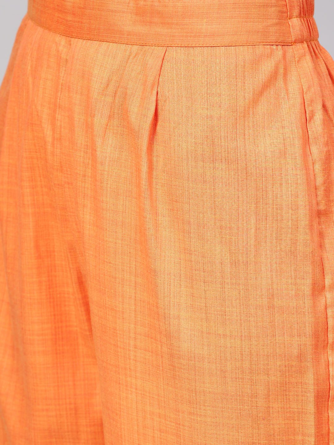 Light  Orange Kurta Set With Pants & Green Contrasting Dupatta | LASVINI - Redefining Indian Fashion with Elegance