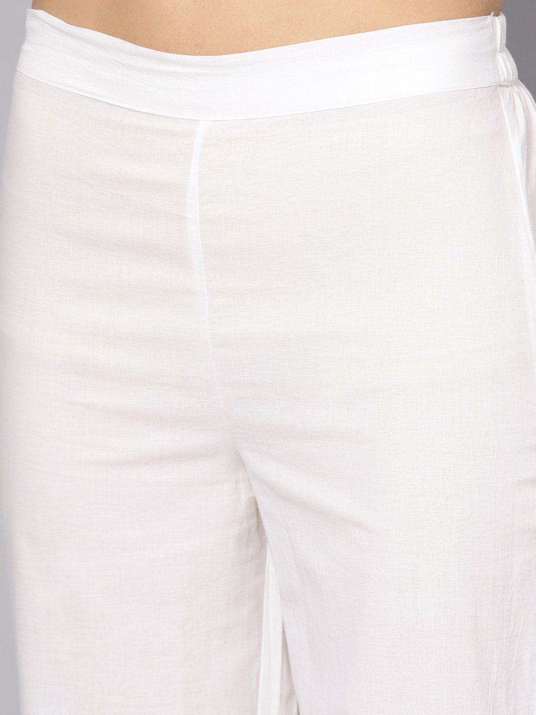 Peach Printed 3/4Th Sleeve Kurta With Dupatta And White Palazzo | LASVINI - Redefining Indian Fashion with Elegance