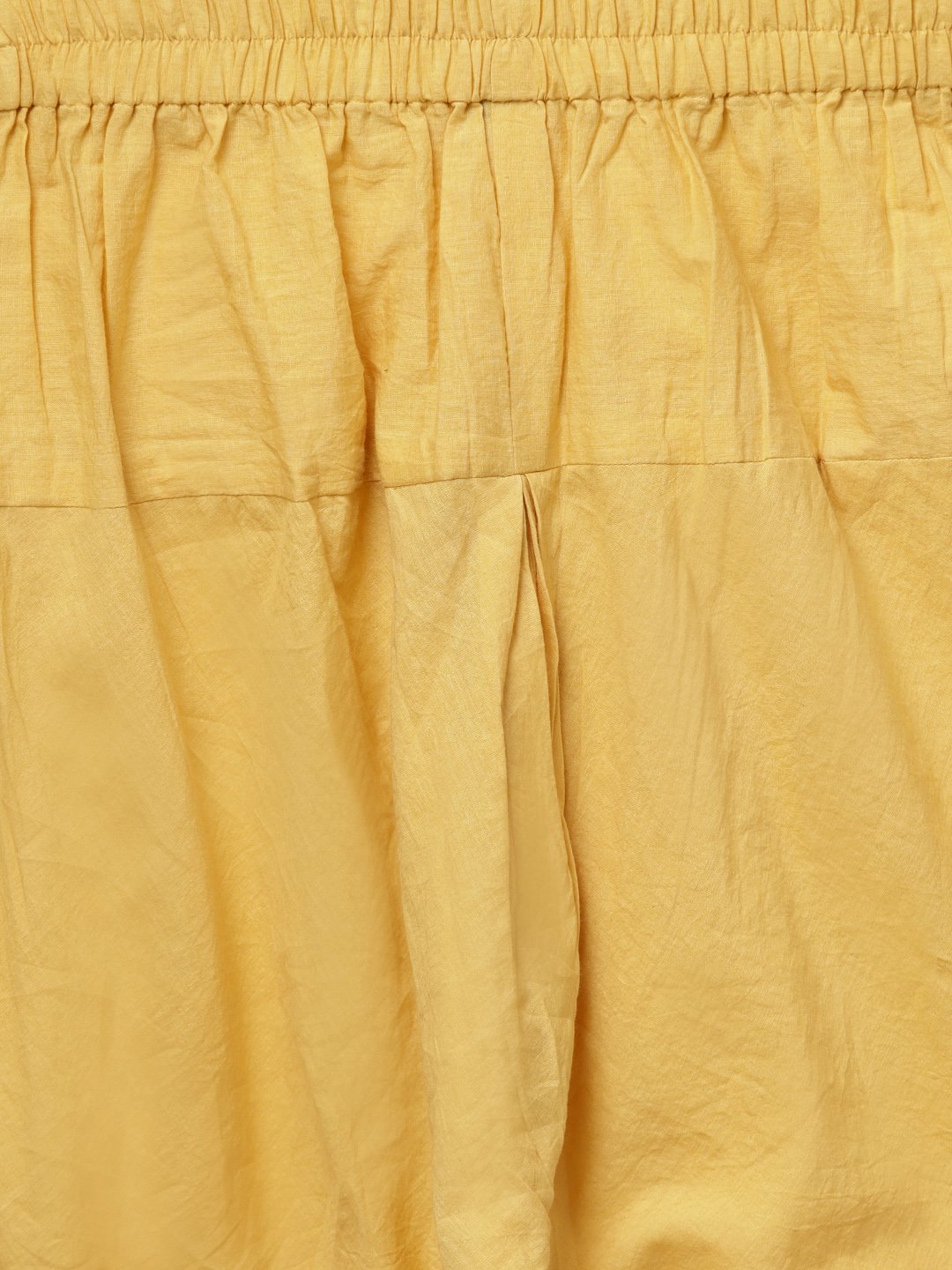Yellow 3/4Th Sleeve Cotton Anarkali Kurta With Churidar And Dupatta | LASVINI - Redefining Indian Fashion with Elegance