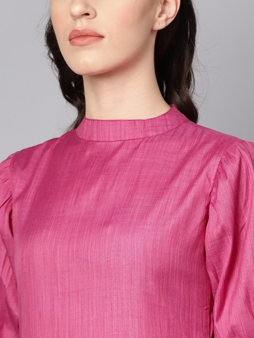 Solid Purple Half Sleeve Cotton Kurta And Palazzo With Printed Dupatta | LASVINI - Redefining Indian Fashion with Elegance