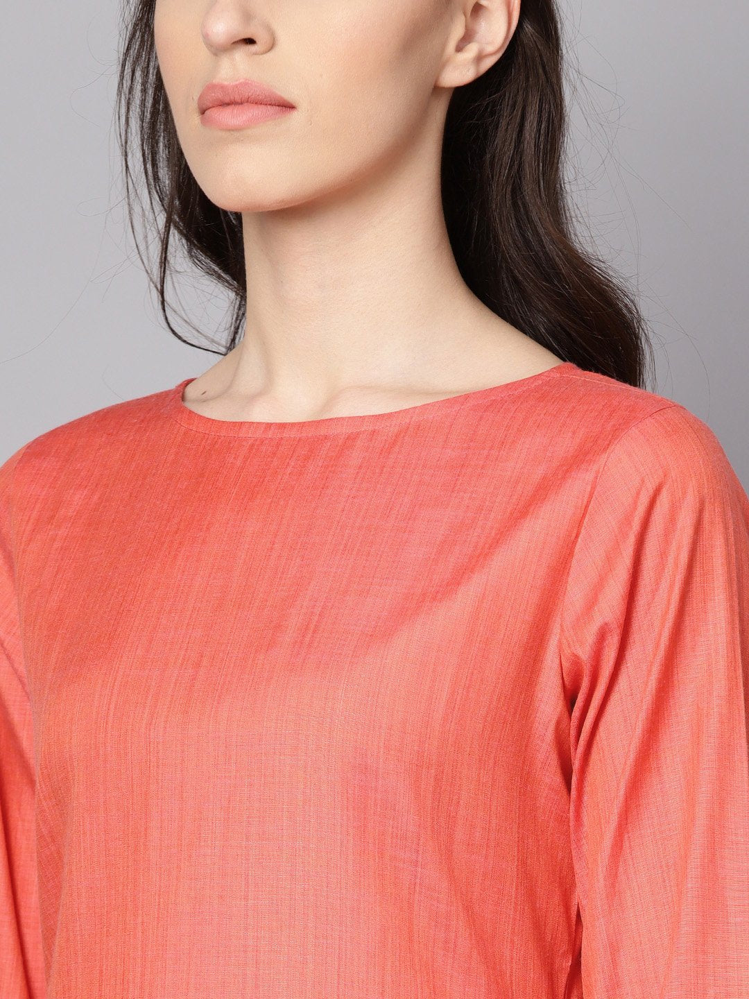 Red Full Sleeve Cotton Kurta With Pant | LASVINI - Redefining Indian Fashion with Elegance