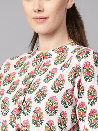 Multi Colored Straight Kurta With Solid Chocolate Brown Pants & Dupatta | LASVINI - Redefining Indian Fashion with Elegance