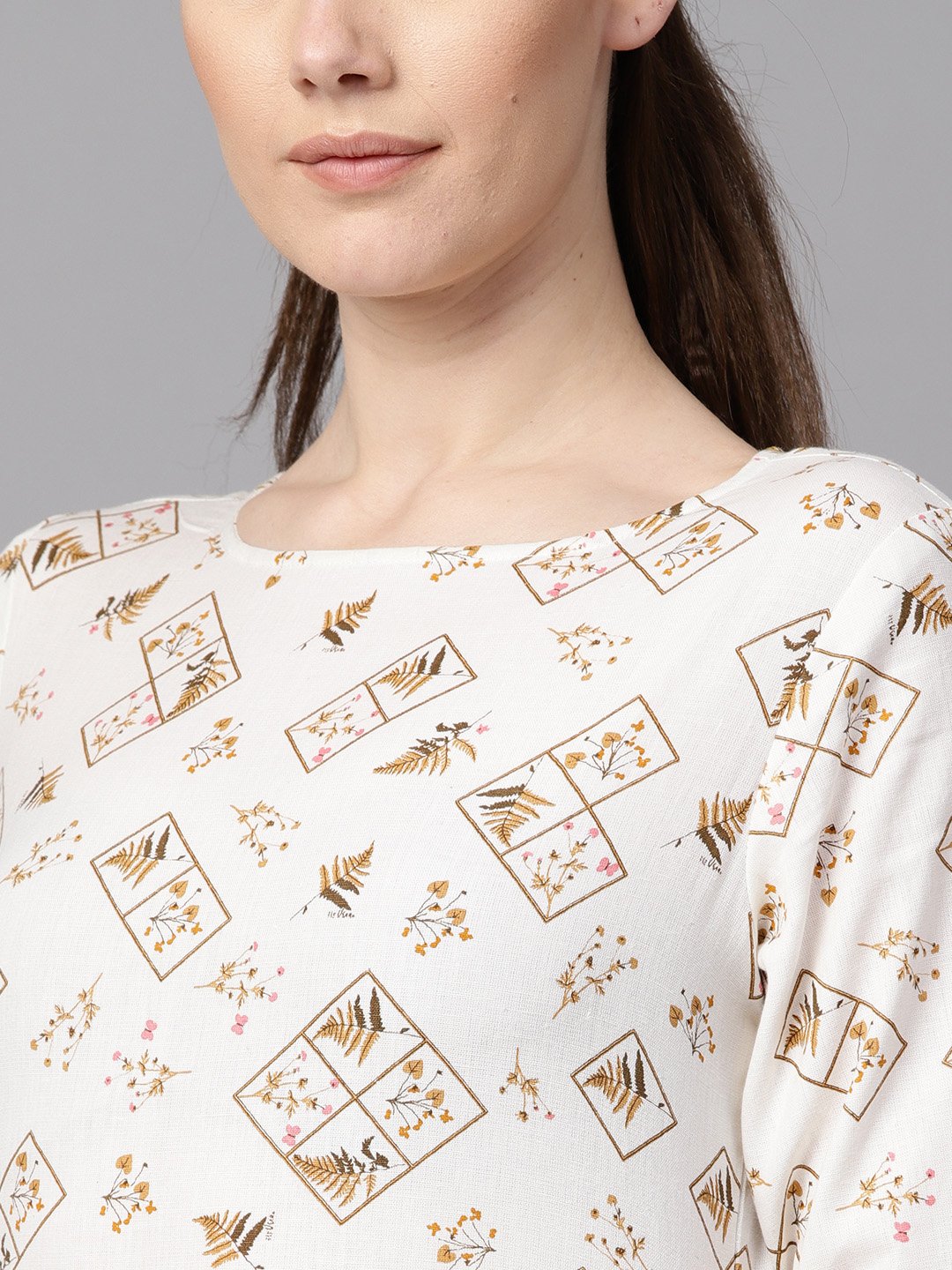 White Printed 3/4Th Sleeve Kurta With Solid Baby Pink Palazzo & Dupatta | LASVINI - Redefining Indian Fashion with Elegance