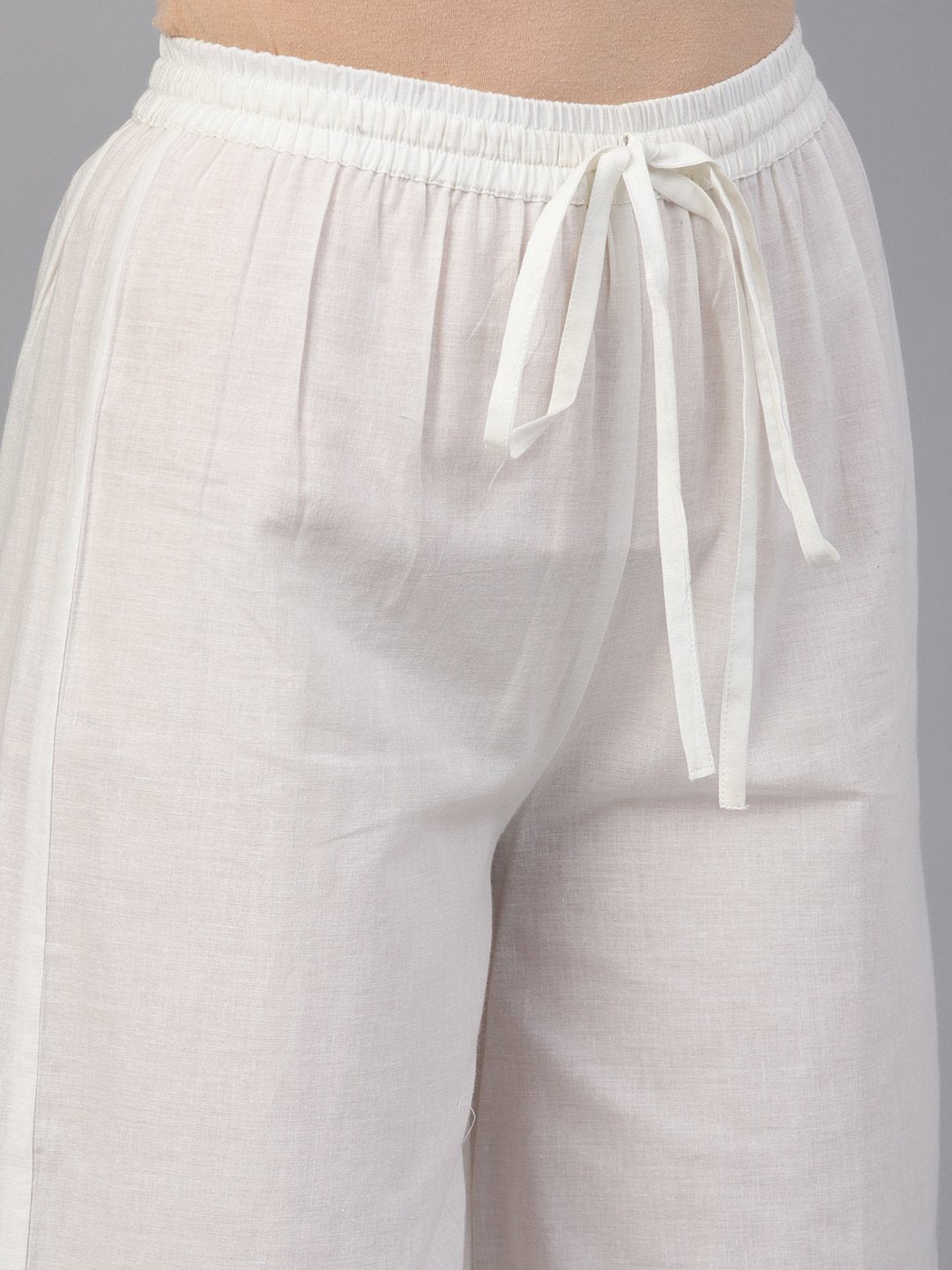 Fluorescent Green & Blue Floral Printed Kurta Set With White Palazzo With Print Detailing | LASVINI - Redefining Indian Fashion with Elegance