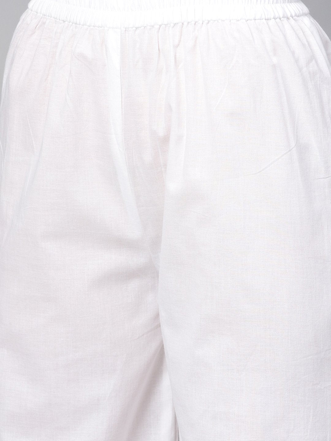 White Kurta Set With Palazzo &  Cotton Megenta Lehriya Dupatta | LASVINI - Redefining Indian Fashion with Elegance