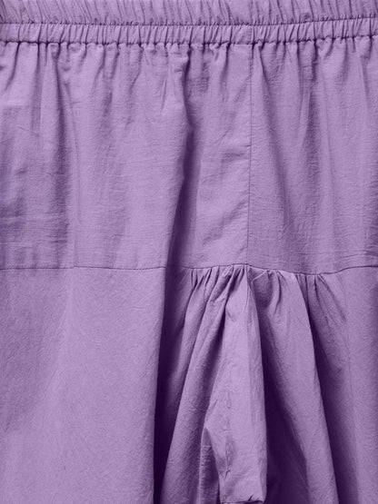 Purple & White Printed Staright Kurta Set With Solid Churidar & Mull Dupatta | LASVINI - Redefining Indian Fashion with Elegance