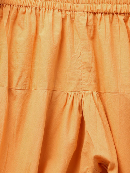 Solid Mustard Angrakha Kurta Set With Churidar & Multi Colored Dupatta | LASVINI - Redefining Indian Fashion with Elegance