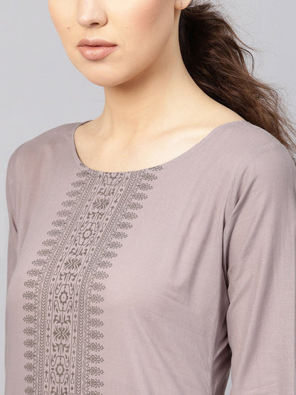 Women Grey Printed Kurta With Trousers & Dupatta | LASVINI - Redefining Indian Fashion with Elegance