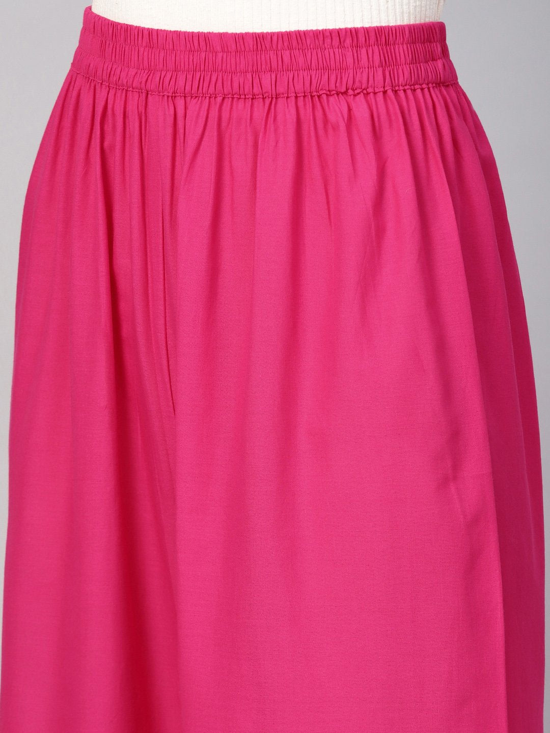 Women Fuchsia Pink Solid Wide Leg Palazzos | LASVINI - Redefining Indian Fashion with Elegance