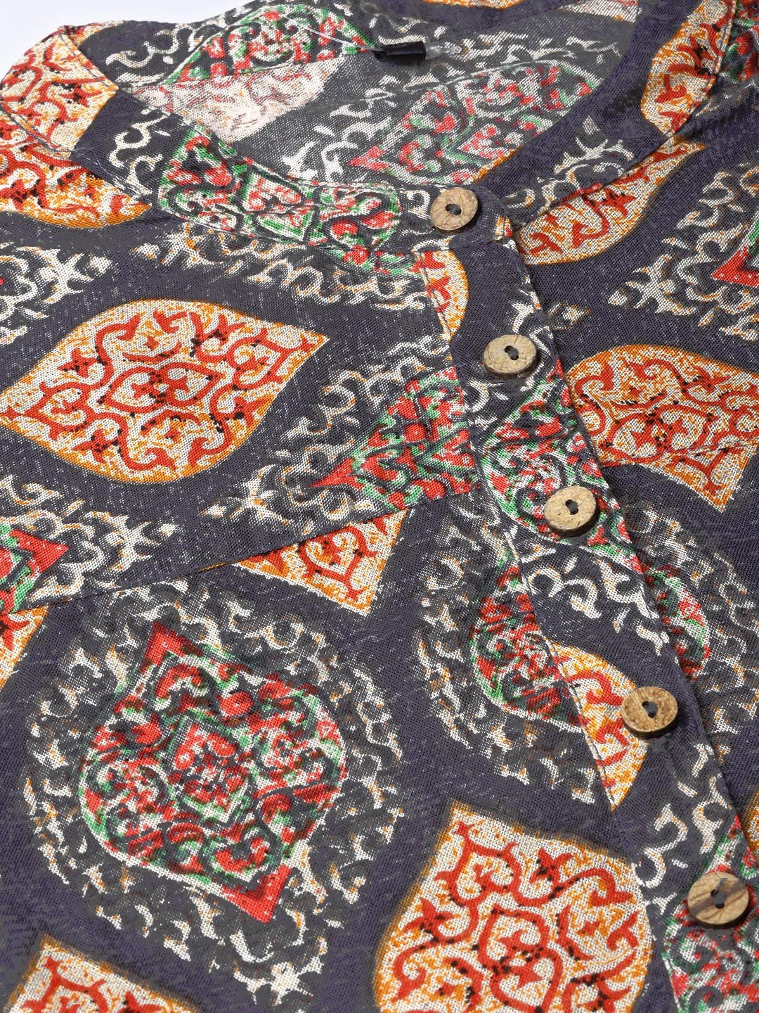 Women Grey & White Printed Kurta With Palazzos | LASVINI - Redefining Indian Fashion with Elegance